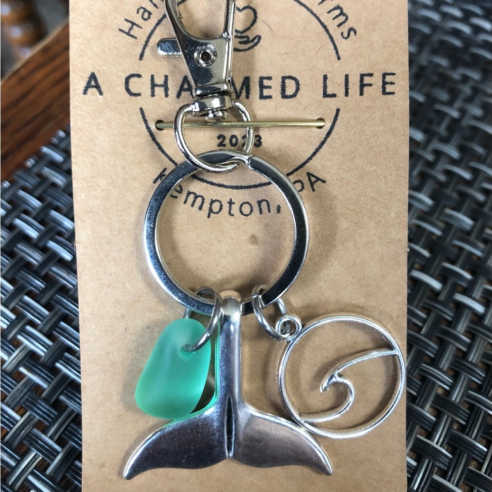 NOT FOR SALE, Sea Glass Ocean Themed Keychain. Handmade by A Charmed Life. NWT